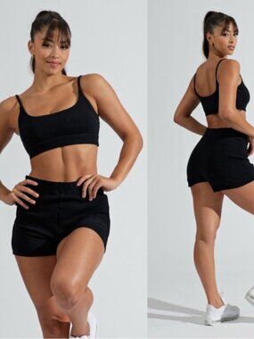 BuffBunny | Onyx Black Cloud Bralette Sports Bra | Size Extra Large